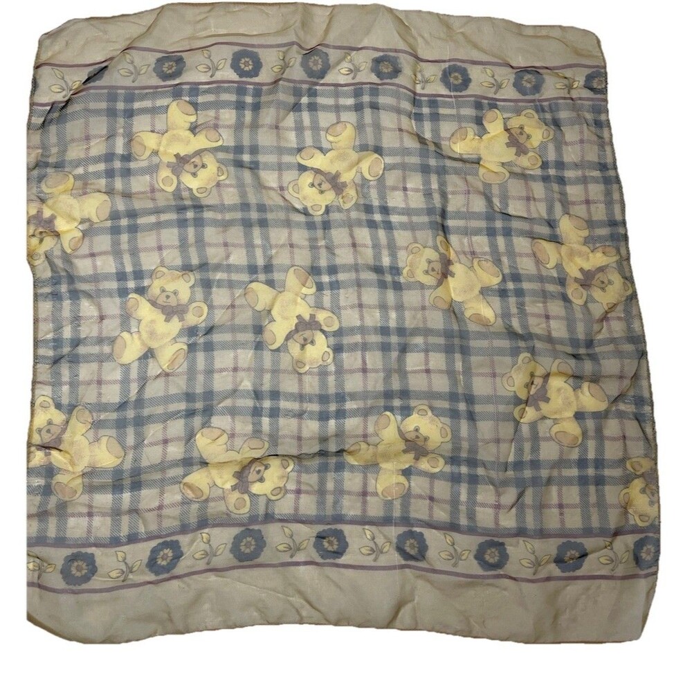 Vintage Bear Scarf Sheer 18x18"